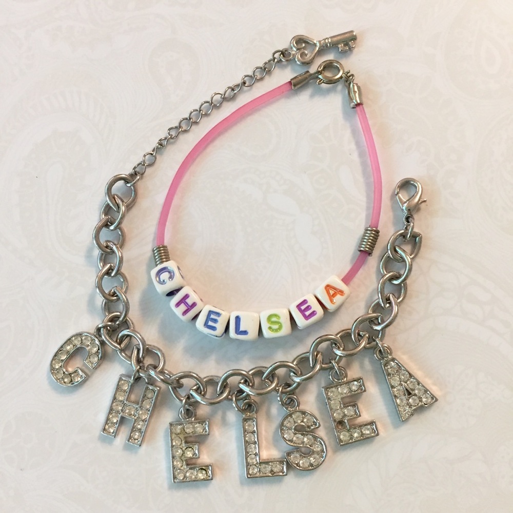 “Chelsea” Personalized Name Bracelets (Set of of 2)